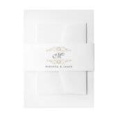 Antiek Gold Flourish Monogram Belly Band Uitnodigingen Wikkel (Voorkant Voorbeeld)