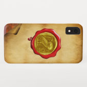 ANTIEK GOLD GEEL RODE WAX SEAL parchment Case-Mate iPhone Case (Achterkant (horizontaal))