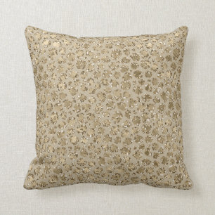 Antiek Gold Glitter Cream Leopard Print   Kussen