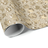 Antiek Gold Glitter-leopardprinter  Cadeaupapier (Rol Hoek)