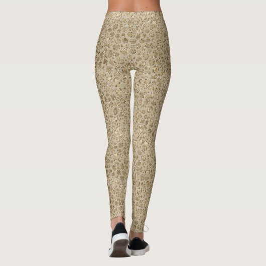 Antiek Gold Glitter-leopardprinter     Leggings (Achterkant)