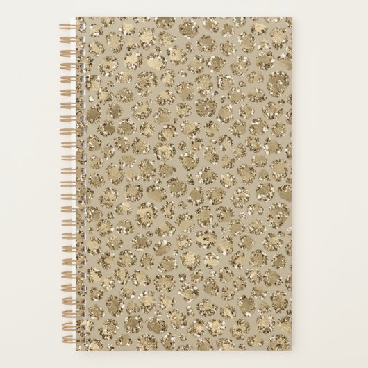 Antiek Gold Glitter-leopardprinter       Planner (Voorkant)