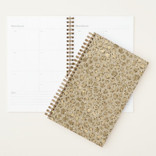 Antiek Gold Glitter-leopardprinter       Planner (Display)