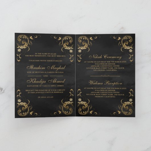 Antiek Gold Lijst Black Islamic Wedding (Binnen)