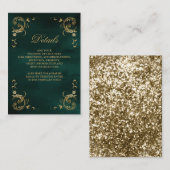 Antiek Gold Lijst Emerald Green - Gegevens Informatiekaartje (Voorkant / Achterkant)