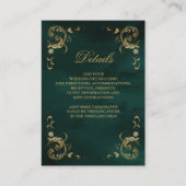 Antiek Gold Lijst Emerald Green - Gegevens Informatiekaartje (Voorkant)