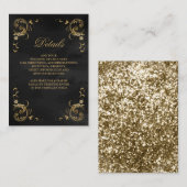 Antiek Gold Lijst - Zwarte gegevens Informatiekaartje (Voorkant / Achterkant)