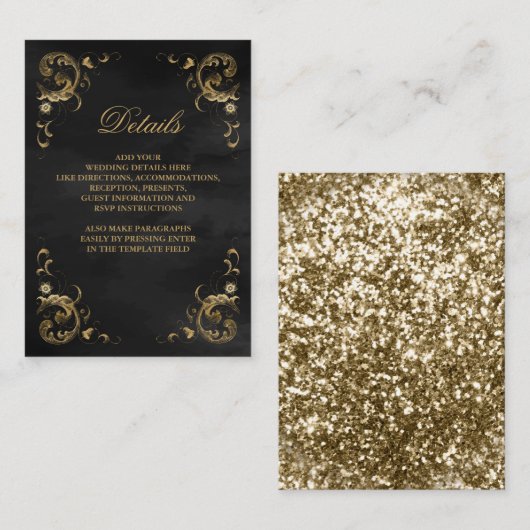 Antiek Gold Lijst - Zwarte gegevens Informatiekaartje (Voorkant / Achterkant)