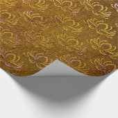 Antiek Gold Lotus Flower Pattern Cadeaupapier (Hoek)