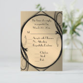 Antiek Gold RSVP met menukeuze (Staand voorkant)