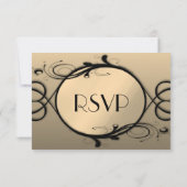 Antiek Gold RSVP met menukeuze (Achterkant)