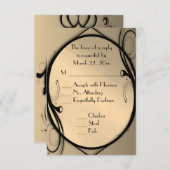 Antiek Gold RSVP met menukeuze (Voorkant / Achterkant)