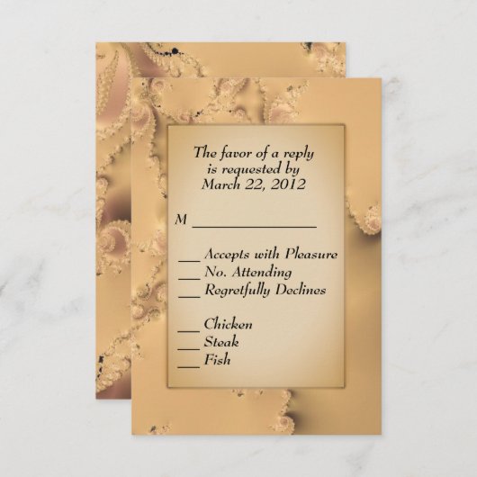 Antiek Gold RSVP met menukeuze (Voorkant / Achterkant)