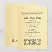 Antiek Gold Scroll Afstuderen Kaart (Voorkant / Achterkant)