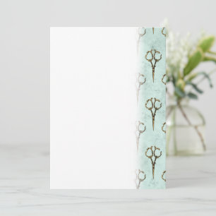 Antiek Golden Scissor  Hairdresser Haircut Save The Date