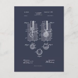 Antiek golfbal 1902, Patenttekening Briefkaart