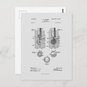Antiek golfbal 1902, Patenttekening Briefkaart (Voorkant / Achterkant)