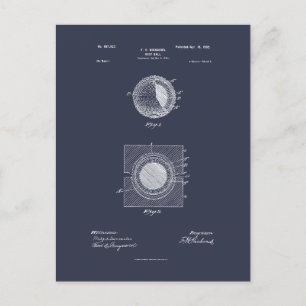Antiek golfbal 1902, Patenttekening Briefkaart