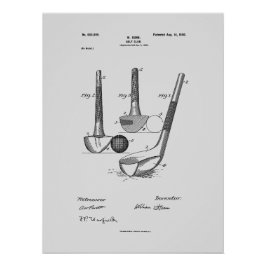 Antiek golfclub 1900, Patenttekening Perfect Poster