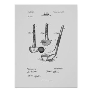 Antiek golfclub 1900, Patenttekening Perfect Poster
