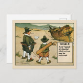 Antiek golfregel 10 cartoon briefkaart (Voorkant / Achterkant)