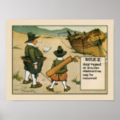 Antiek golfregel 10 cartoon poster (Voorkant)