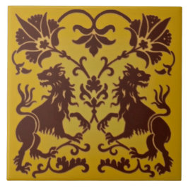 Antiek Gothic Heraldic Design Reproduction Tile Tegeltje