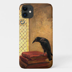 Antiek Gothic Raven op oude middeleeuwse boeken Case-Mate iPhone Case