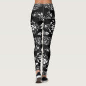 Antiek gotisch  decor zwart wit uniek leggings (Achterkant)