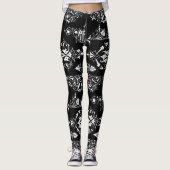Antiek gotisch  decor zwart wit uniek leggings (Voorkant)