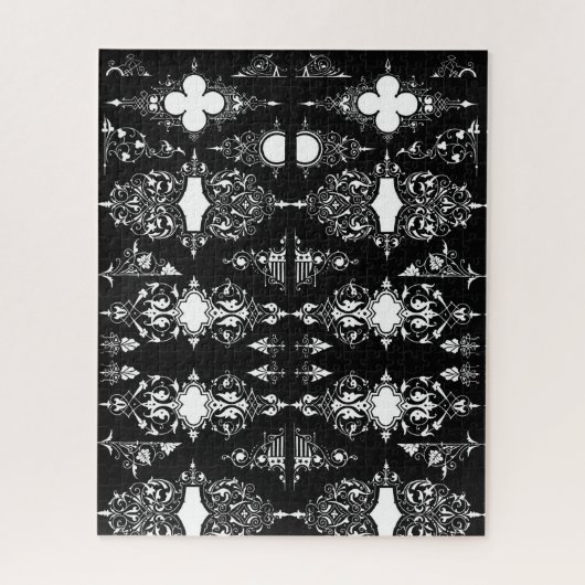 Antiek gotische decor standaard scroll boek legpuzzel (Verticaal)