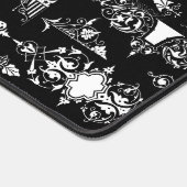 Antiek gotische  versiering zwart wit bureaumat (Hoek)