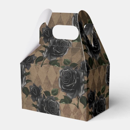 Antiek Gotische Zwarte Rozen Bedankdoosjes (Voorkant Zijde)