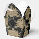 Antiek Gotische Zwarte Rozen en Kalligrafie Bedankdoosjes (Geopend)