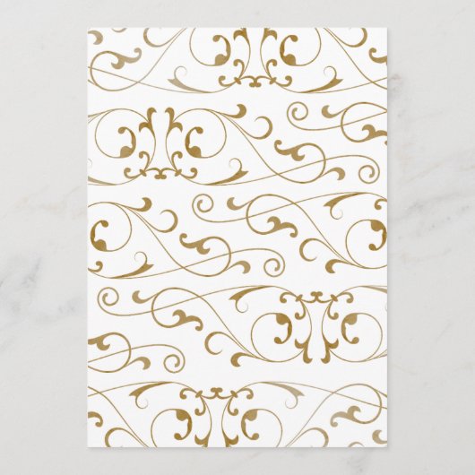 Antiek Goud Bloei Bruiloft Diner Menu (Achterkant)