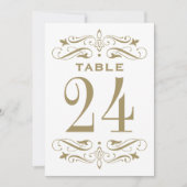  Antiek Goud Bloei Trouwtafel Nummer Kaart (Voorkant)