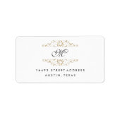 Antiek goud bloeien monogram Adresetiketten Etiket (Voorkant)
