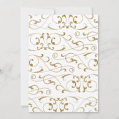 Antiek goud bloeien quinceanera uitnodiging (Achterkant)