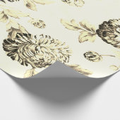 Antiek goud Botanische Floral Toile Cadeaupapier (Hoek)