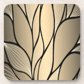 Antiek goud creatief verlofpatroon bier onderzetter (Voorkant)