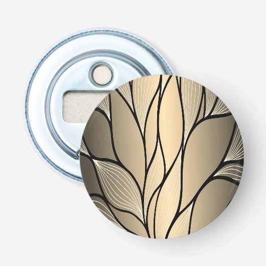 Antiek goud creatief verlofpatroon button flesopener (Voorkant)