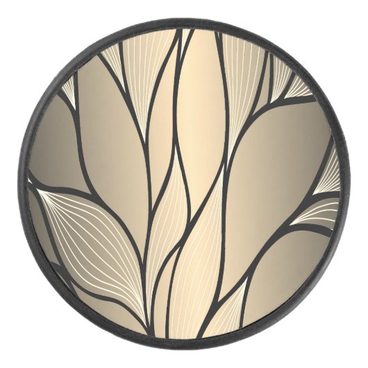 Antiek goud creatief verlofpatroon hockey puck (Voorkant)