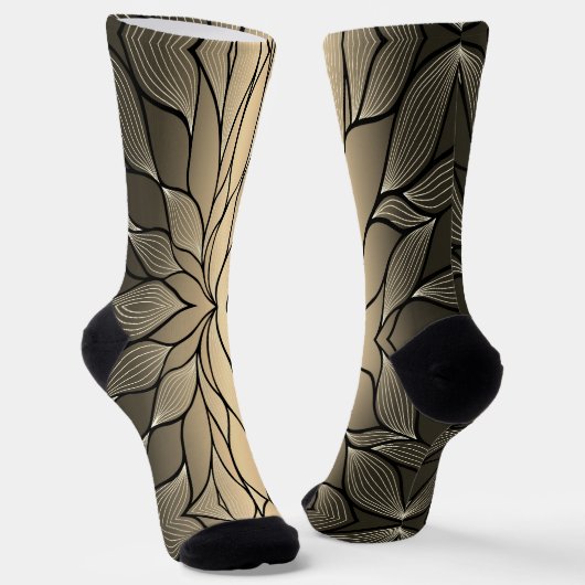 Antiek goud creatief verlofpatroon sokken (Gebogen)