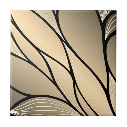 Antiek goud creatief verlofpatroon tegeltje (Voorkant)