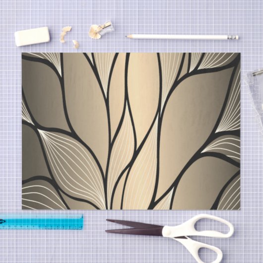 Antiek goud creatief verlofpatroon tissuepapier (Craft)