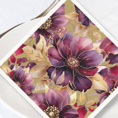 Antiek goud Elegant Goud Bourgondië Bloemenmotief Servet