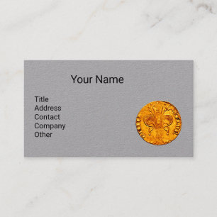ANTIEK GOUD FLORENTINE FORINT Grijs Papier Visitekaartje