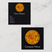 ANTIEK GOUD FLORENTINE FORINT Zwart Papier Vierkante Visitekaartje (Voorkant / Achterkant)
