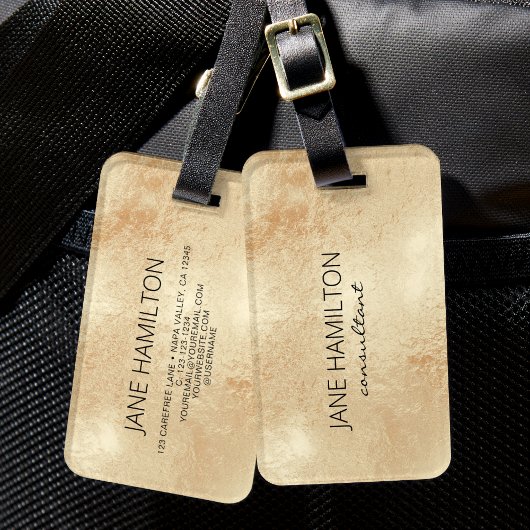 Antiek goud folie bagagelabel