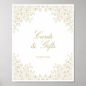 Antiek Goud  Grens Trouwkaarten & Geschenken Poster (Voorkant)